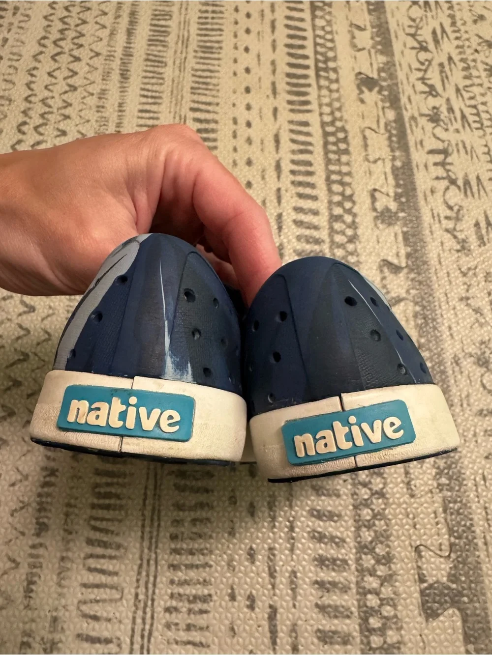 Native Kids Slip-On Water Shoes in Navy and White